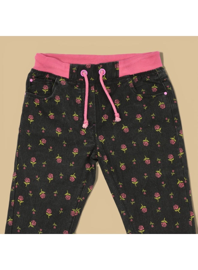 MARWAN AOP Girls Printed Twill Long Pant with Rib Waist - Image 3